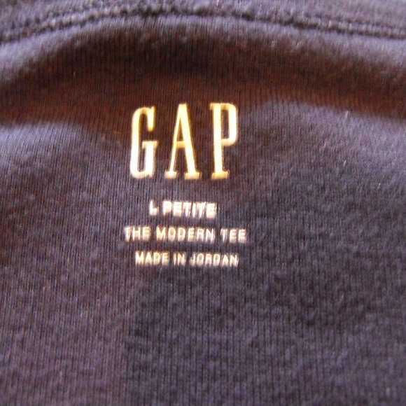 Gap - The Modern Tee - Navy - Long Sleeve shirt - Large Petite - Picture 3 of 3